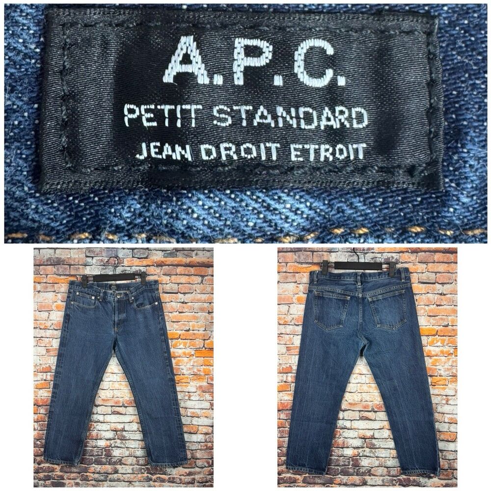 A.P.C. Raw Selvedge Button Fly Straight Leg Women's Blue Jeans Size 31"x24"